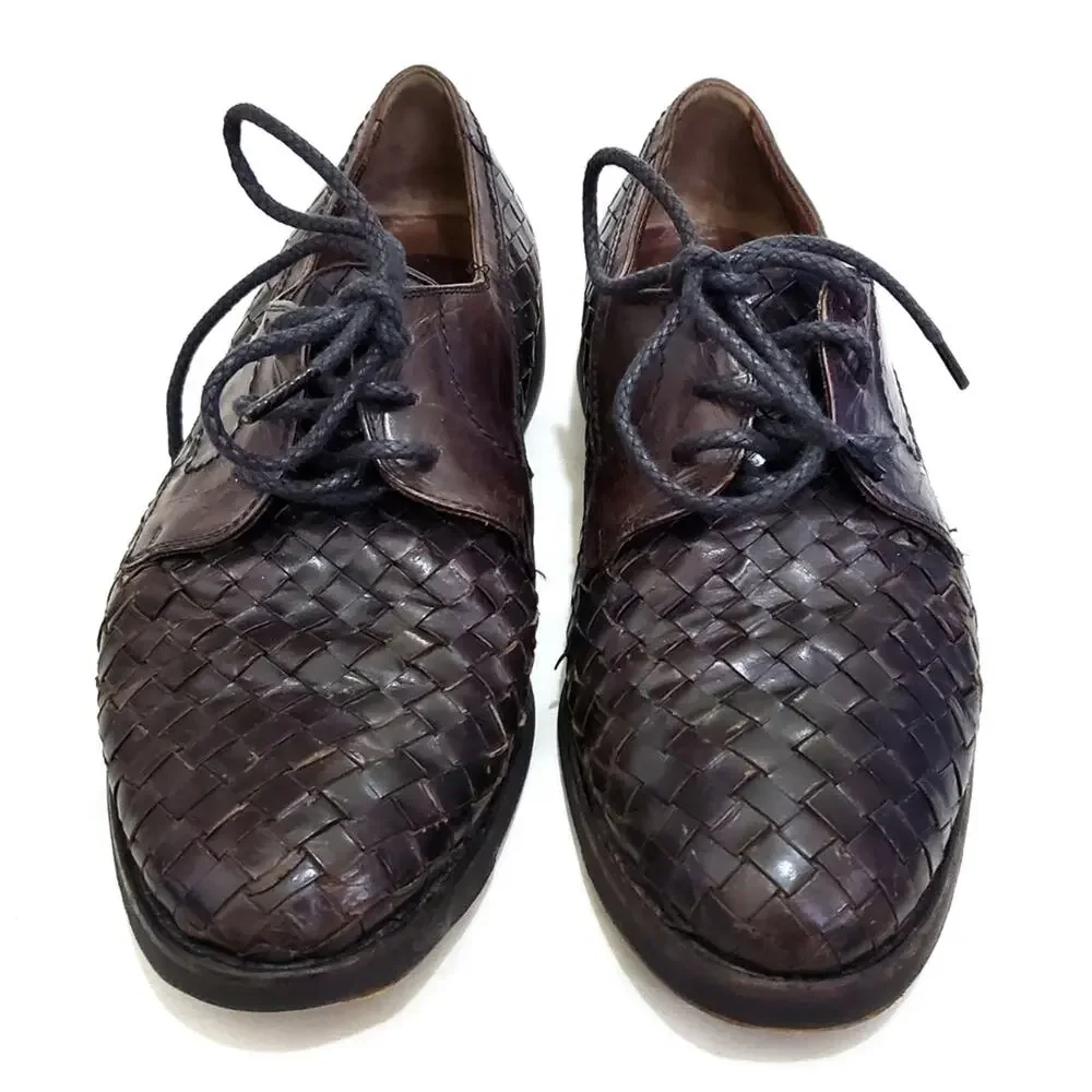 Vtg Bragano by Cole Haan | Woven Leather Lace Up Loafer Oxfords